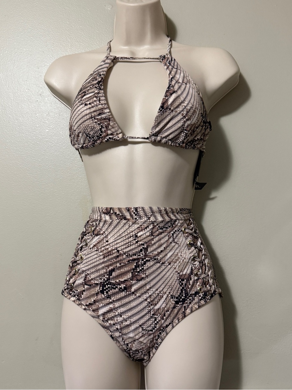 JETS Australia Awakening Snake Print High-Waist Bikini Set - US 6
